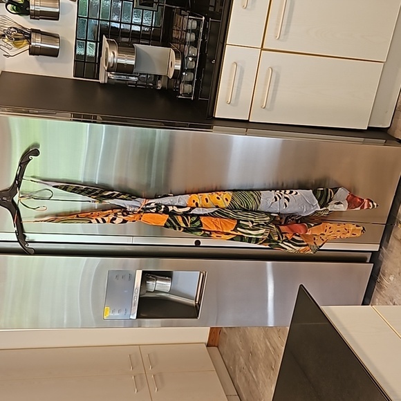 FARM RIO Striped Bananas Cover-Up Dress ~ Multi-Color Tropical Print Medium NWOT - Picture 13 of 16